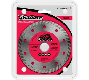 Диск алмазный 125x22.23x8х2 мм сухой рез DIAFORCE Turbo Диск алмазный 125x22.23x8х2 мм сухой рез DIAFORCE Turbo
